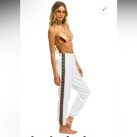 Aviator nation BOLT STRIPE SWEATPANTS - WHITE - Picture 4 of 14